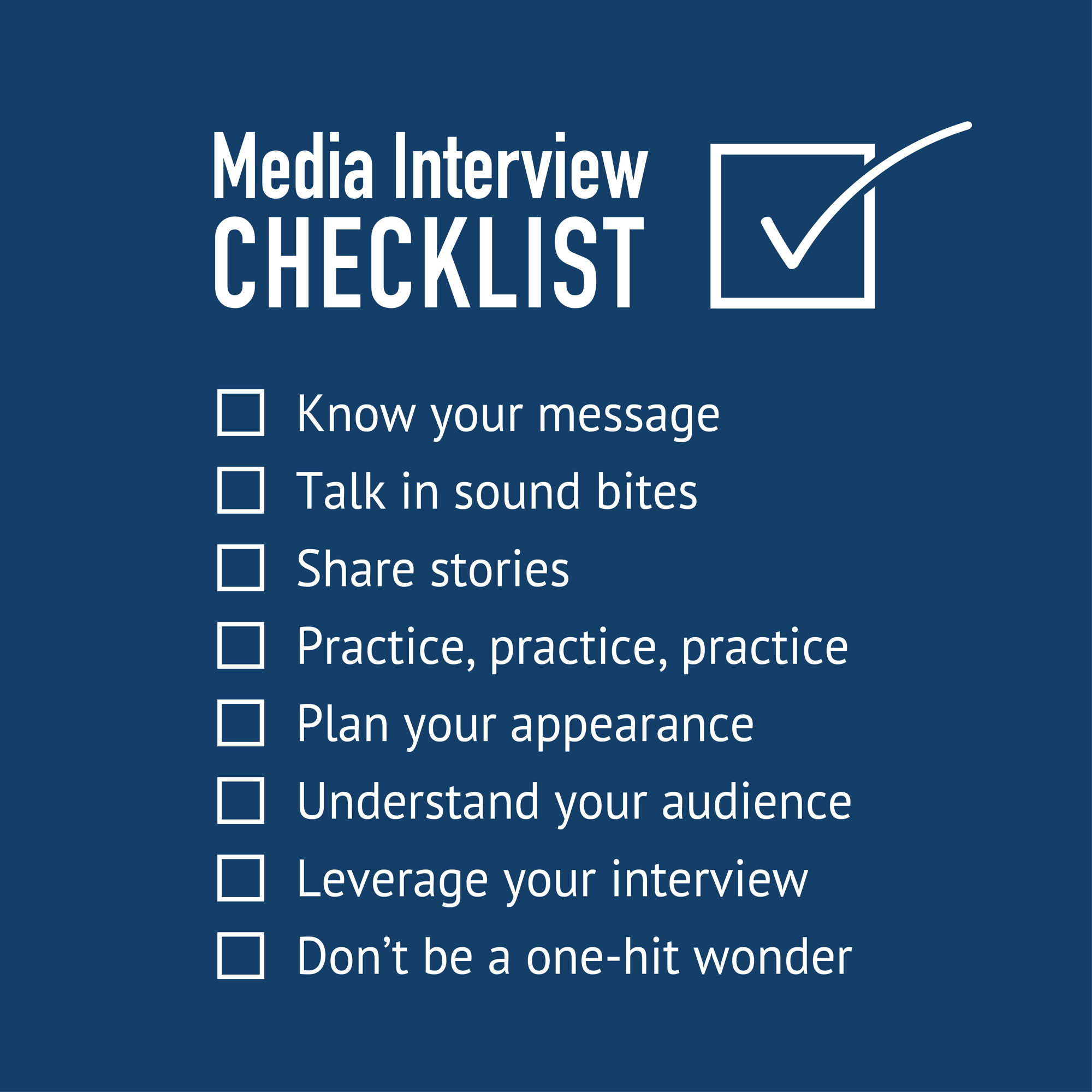 Media Interview Checklist Graphic